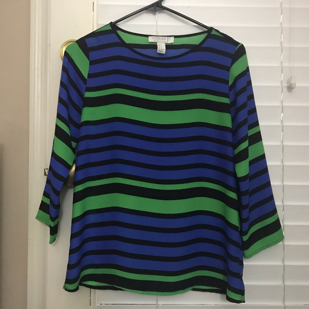 Forever 21 Striped Long Sleeve Layering Top Sz S